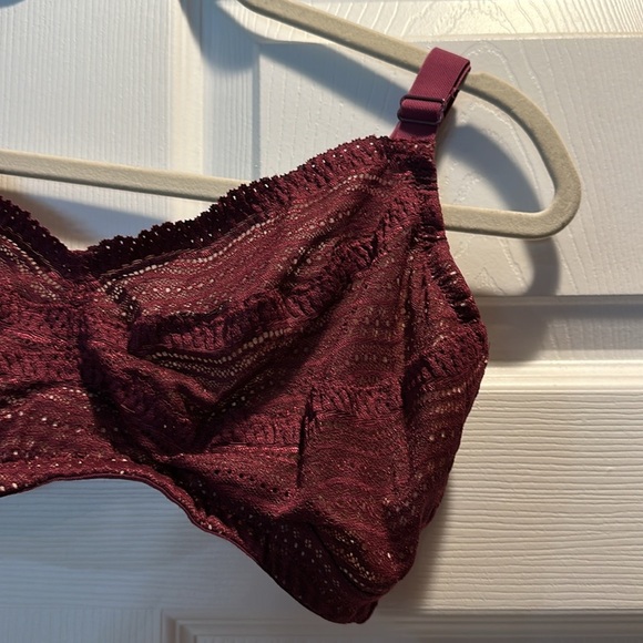 Cosabella Dolce Mulberry Burgundy Curvy Lace Bralette M Wireless Bra - Picture 3 of 10